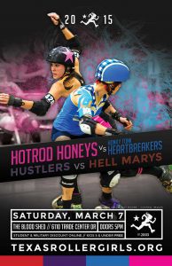 Texas Rollergirls Bout Poster (March)